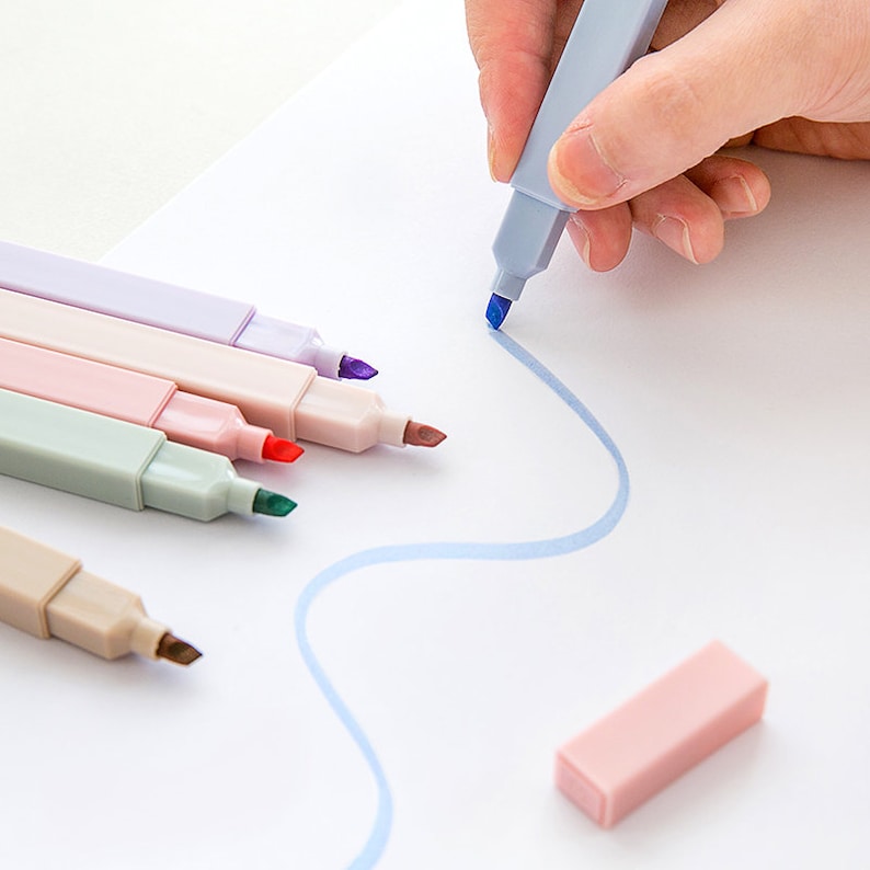 Marca Texto Pastel Quadrado 6 cores